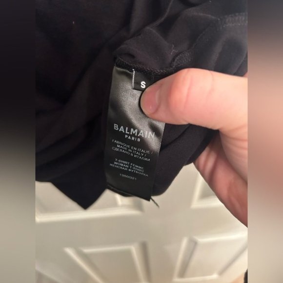 SOLD Balmain Paris Button Shoulder T Shirt - Picture 5 of 7